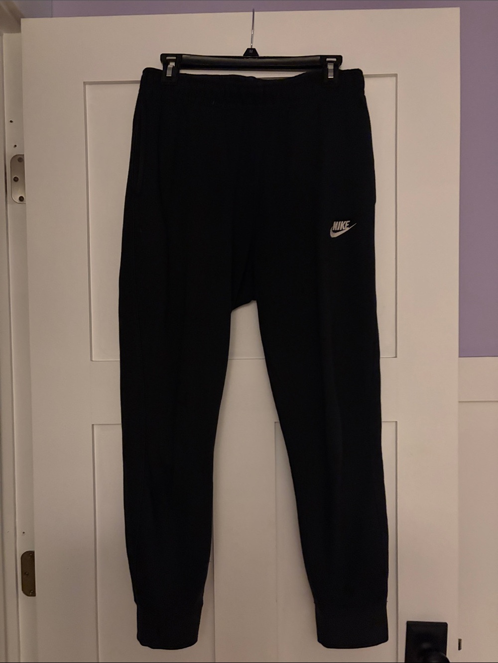 Nike Black Kids' Fleece Joggers with White Swoosh
